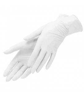 Эластичные и прочные медицинские одноразовые перчатки Размер M. Цвет Белый